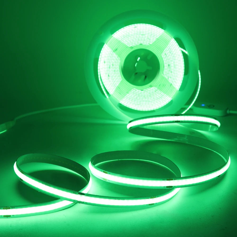 DC5V USB COB Led Strip Light White/Pink/Red/Yellow/Ice Blue/Green 8MM 320LEDs/M Flexible Night Light for Home Decor TV Backlight