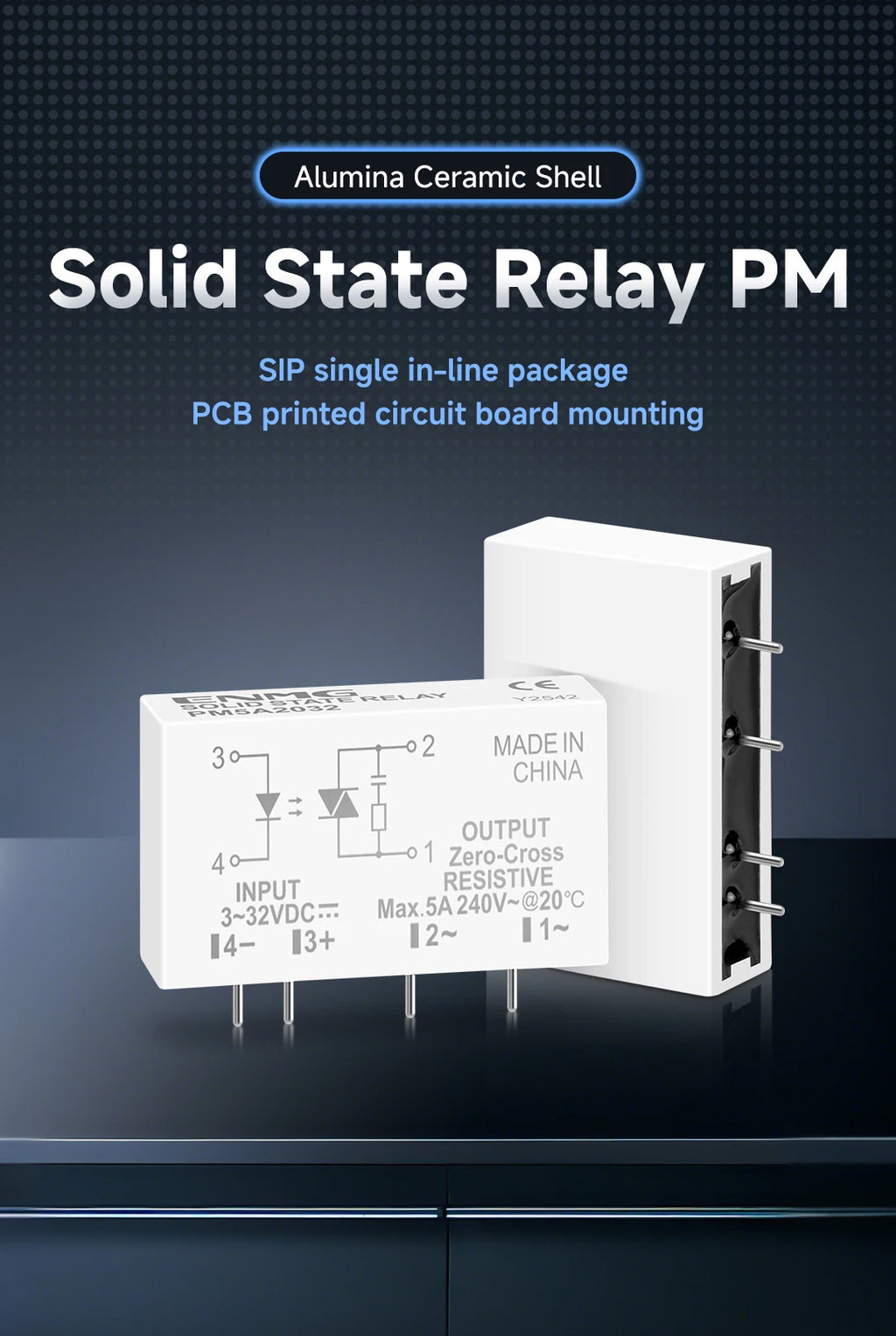 ENMG PCB Pin - Type Solid - State Relay PM5D  3 - 32Vdc Non - Contact, DC - DC Control (5A 24V Compatible)