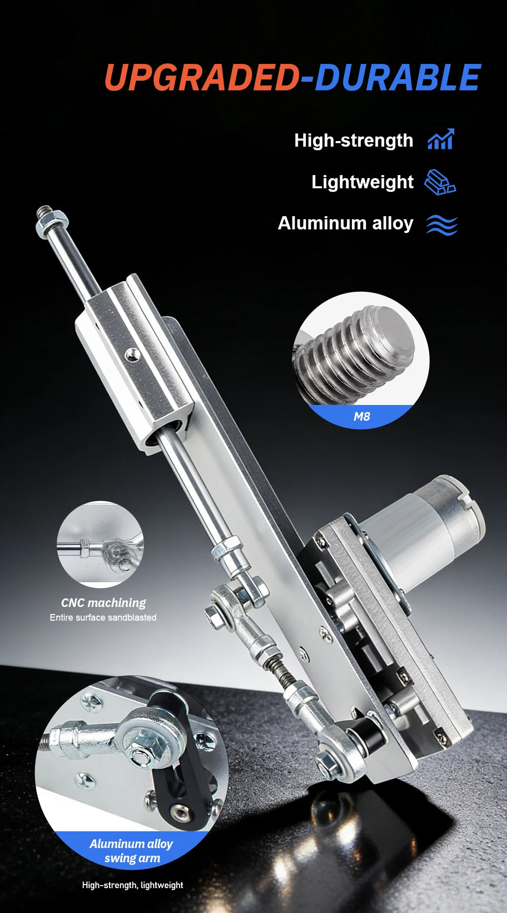 12V/24V DC Linear Reciprocating Motor Adjustable Stroke with Power Supply Telescopic Push Pull Actuator for DIY Automation