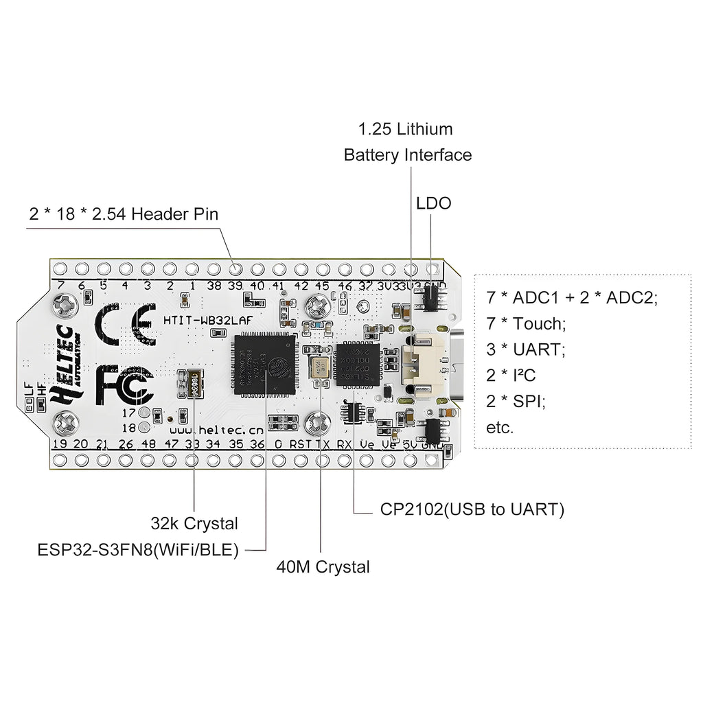 Heltec V3 ESP32-S3 Development Board Meshtastic Integrates WiFi Bluetooth LoRa SX1262 0.96 inch OLED Display For Arduino IoT