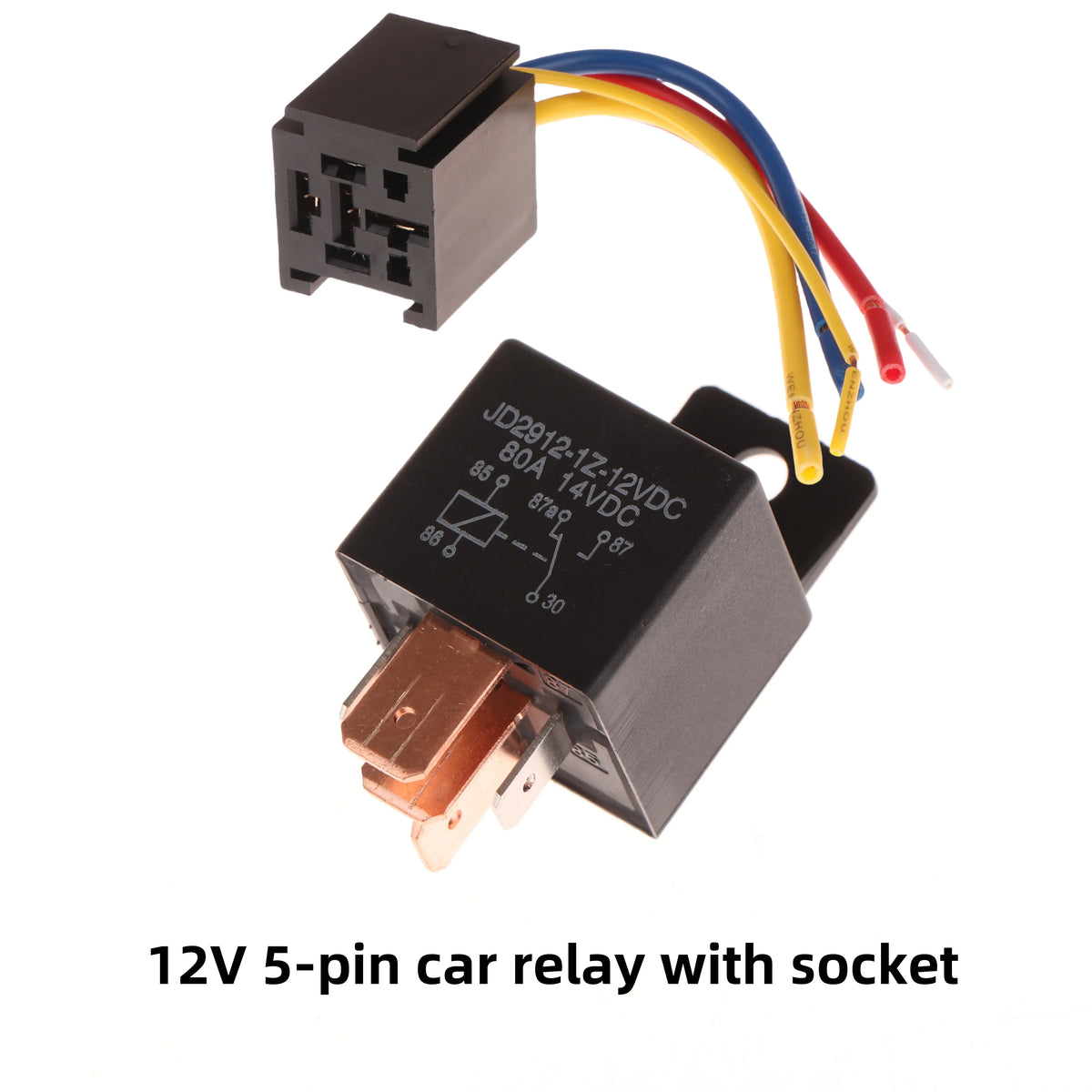 1Set 4/5 Pin Automotive Relay 12V DC 24V 40A Waterproof Relay For Motorcycle Headlight Air Conditioner With Socket