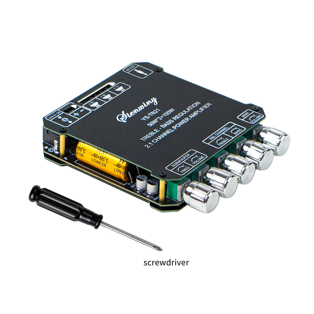 YS-MT21 2.1 Channel Bluetooth 5.0 Subwoofer Amplifier Board 50W X 2+100W Power Audio Stereo Amplifier Board Bass AMP AUX