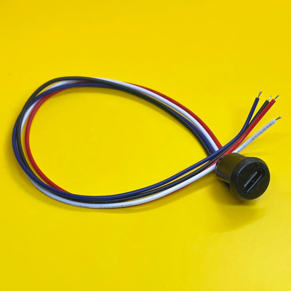 1pcs USB-C Type 6Pin Waterproof USB Connector Direct Compression Female Base Female Socket Charging Interface With Welding Wire