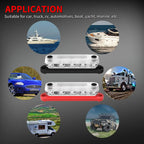DaierTek 12V Power Distribution Block 5 x 5/16" (M8) Terminal Studs 12V Bus Bar Max 300V AC 48V DC Battery Distribution Block