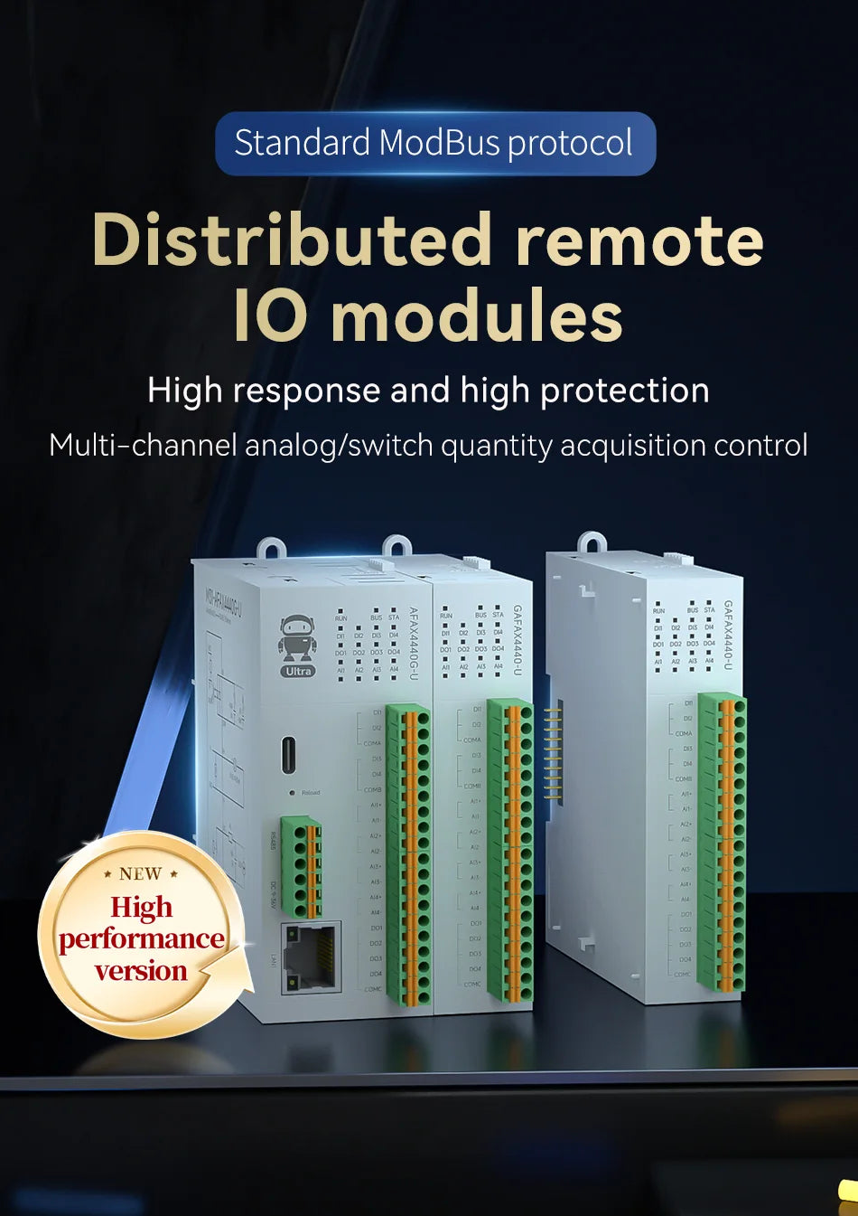 Distributed Remote IO Module RJ45 RS485 AI/DI/DO Modbus TCP RTU CDSENT M31-U Series Switch Analog Input/Ouput Rail Installation