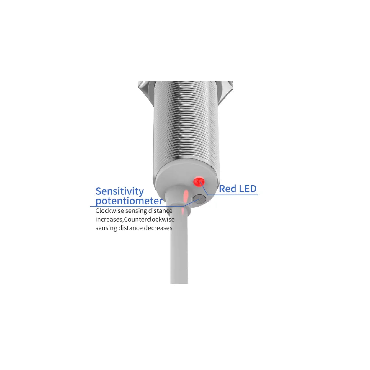 GTRIC M18 Capacitive Proximity Sensor DC 10-30V 3-Wire NPN PNP NO NC Flush Non-Flush Non-Metal Detection Switch with 2m Cable