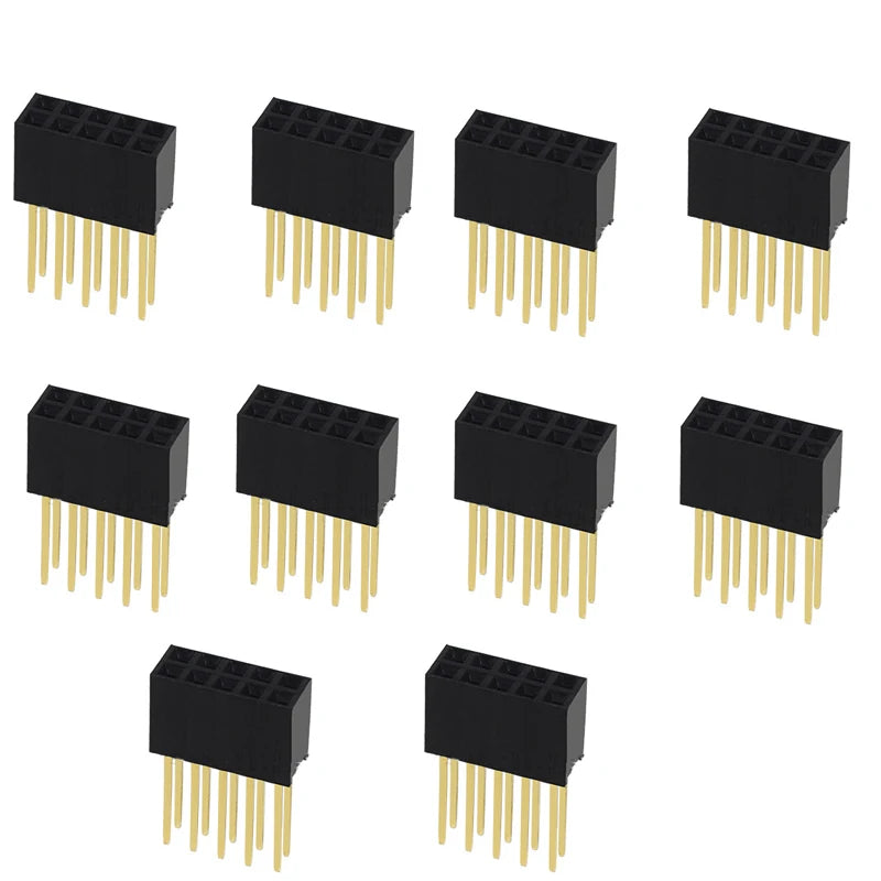 10PCS 2.54mm Pitch Straight Pin Header Male Connector 1x6/1x8/1x10/1x15/1x20/1x40 2x6/2x8/2x10/2x20 Single/Double Row PC