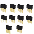10PCS 2.54mm Pitch Straight Pin Header Male Connector 1x6/1x8/1x10/1x15/1x20/1x40 2x6/2x8/2x10/2x20 Single/Double Row PC