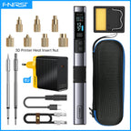 FNIRSI HS-02A Soldering Iron with Heat Insert Nut Tool Kit M2-M8 Embedded Internal Thread Nut and C245 Iron Tip for 3D Printer