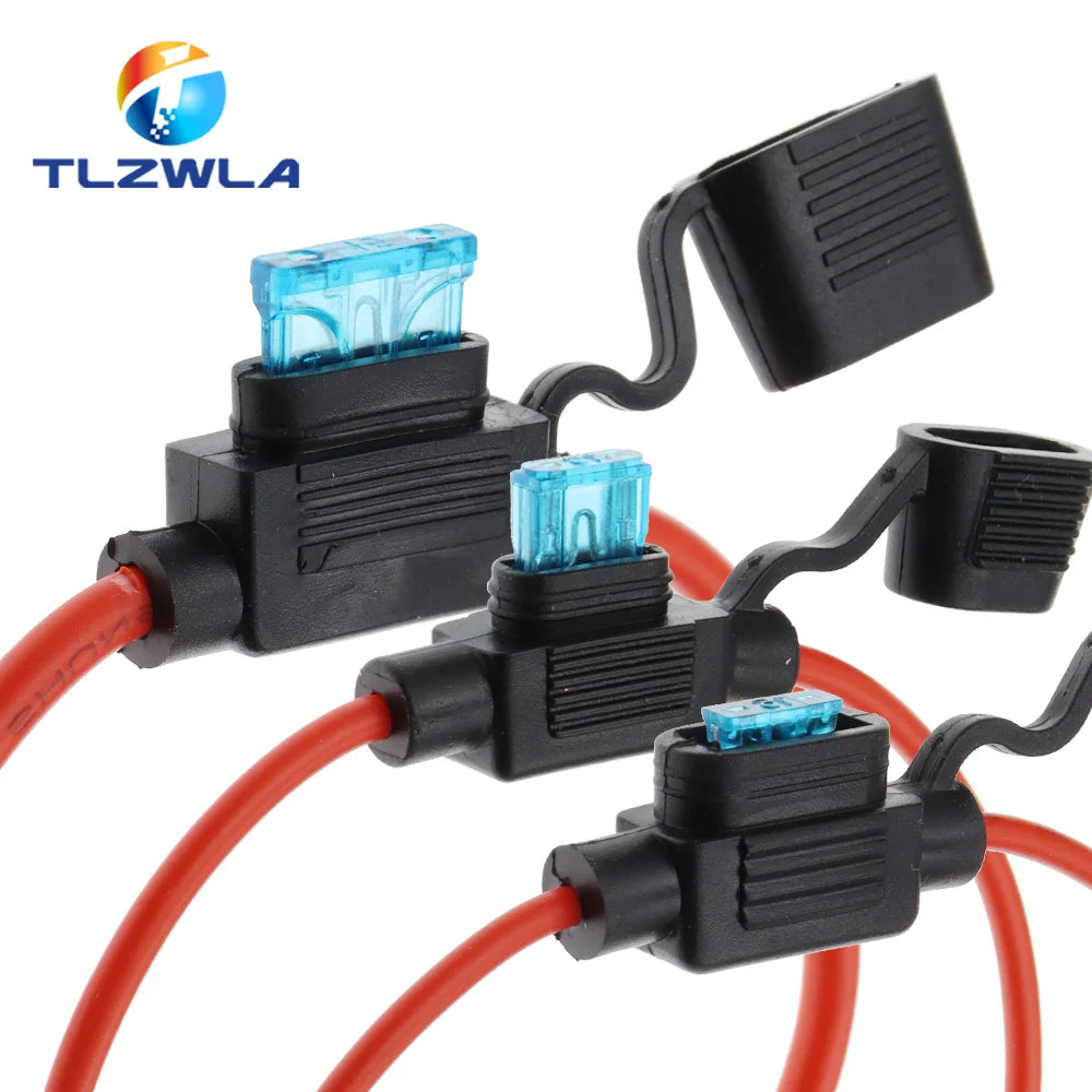 Waterproof 32V Mini Small Medium Auto Fuse Holder 18/1614/12/10AWG And Car Blade Fuse 3A 5A 7.5A 10A 15A 20A Standard/Mini/Micro