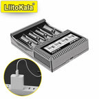 LiitoKala Lii-CH4 Smart Charger for 18650/21700/26650/AA/AAA/Ni-MH/Li-ion,1.2V/1.5V 4-Slot Fast Charge, USB-C, Auto Detect
