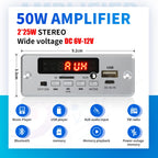 50W Amplifier Bluetooth 5.0 MP3 Decoder Board 12V Wireless Music Player Audio Modul USB TF AUX FM Radio for Speaker Handsfree