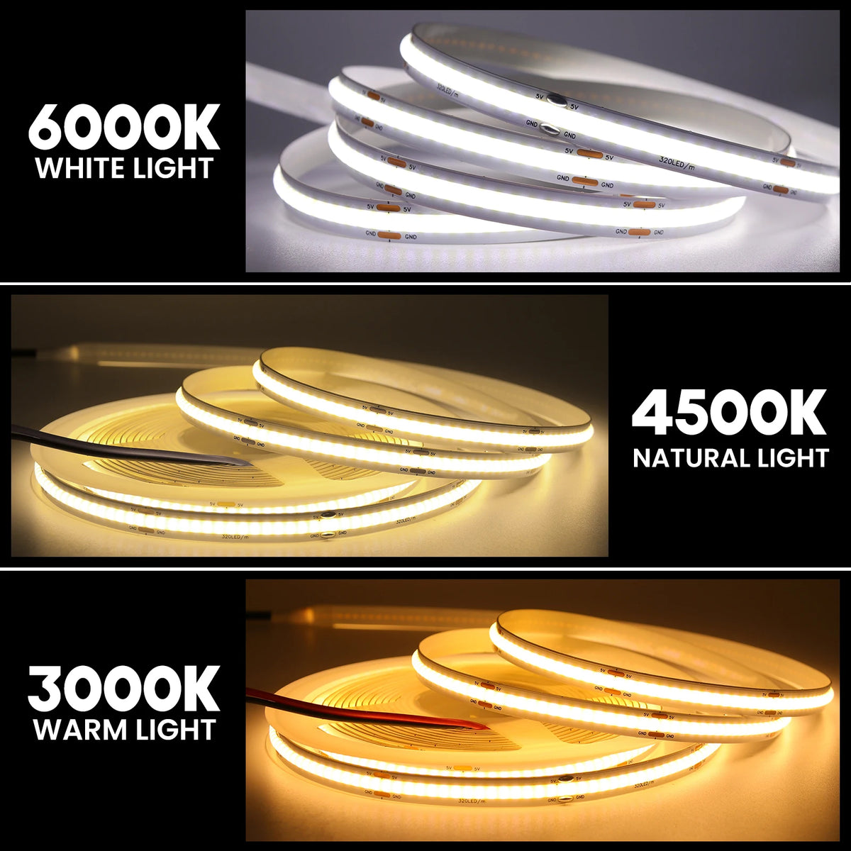 DC 5V USB COB Strip 3MM 5MM 8MM White/Pink/Red/White/Yellow/Ice Blue/Green Flexible Ribbon Rope Home Decor TV Backlight