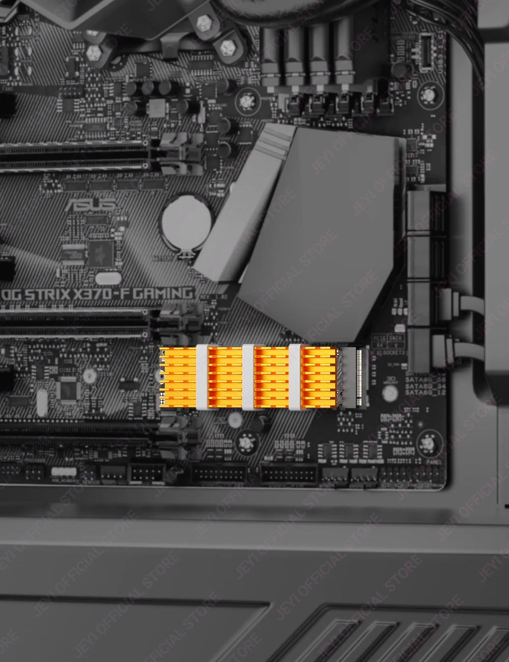 JEYI M.2 2280 SSD Heatsink Aluminum Cooler Multi-version NVMe Radiator with Thermal Pad,Dust Paper for PS5/PC/Laptop