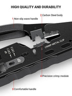 AMPCOM rj45 Crimper CAT7 Crimping Tool for Pass Through RJ11 RJ 45 Connector CAT6 CAT5E Modular Plugs With Wire Stripper Cutter