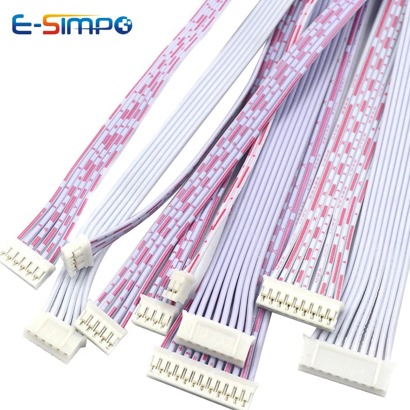 10pcs Ph2.0mm Male Connector Terminal Cable Lenght 20cm Red White Wire Pitch 10 pin Double Head 26AWG wire