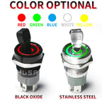16MM  Self-locking ON-OFF Slide Power High Current Metal Toggle Switch Waterproof Push Button 2 Positions 1NO1NC Illuminated Led