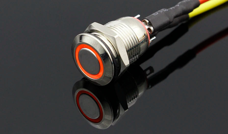 1PC 12MM with LED 3V 5V 12V 24V 220V Metal Button Switch Momentary push button auto reset waterproof illuminated