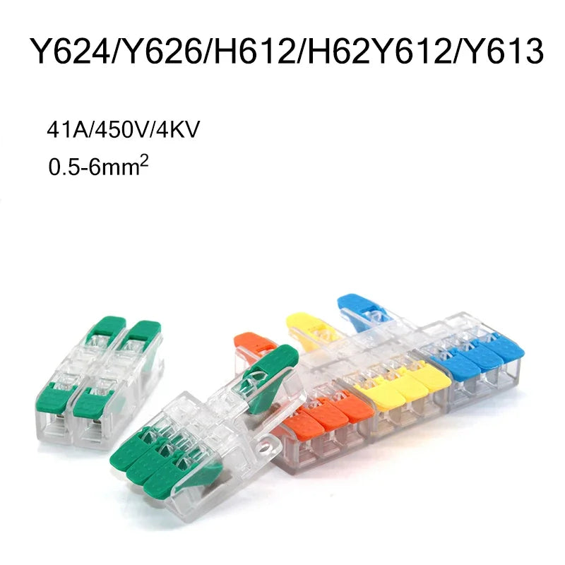 High Power 6mm² Fast Wire Electrical Connectors Universal Compact Splitter Push-in  Cable Wire Connector Fast Terminal Block