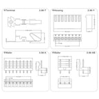 5 Sets 3.96mm CH3.96 Connector Kit (2/3/4/5/6/7/8/9/10P) - Straight & Bent Pin Headers, Sockets, Plugs & Terminals Included