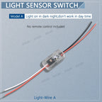 Light Sensor Switch Auto on Off Photocell Street Light Switch 5A Photo Control Photoswitch Sensor with Remote Control 3.7V-24VDC