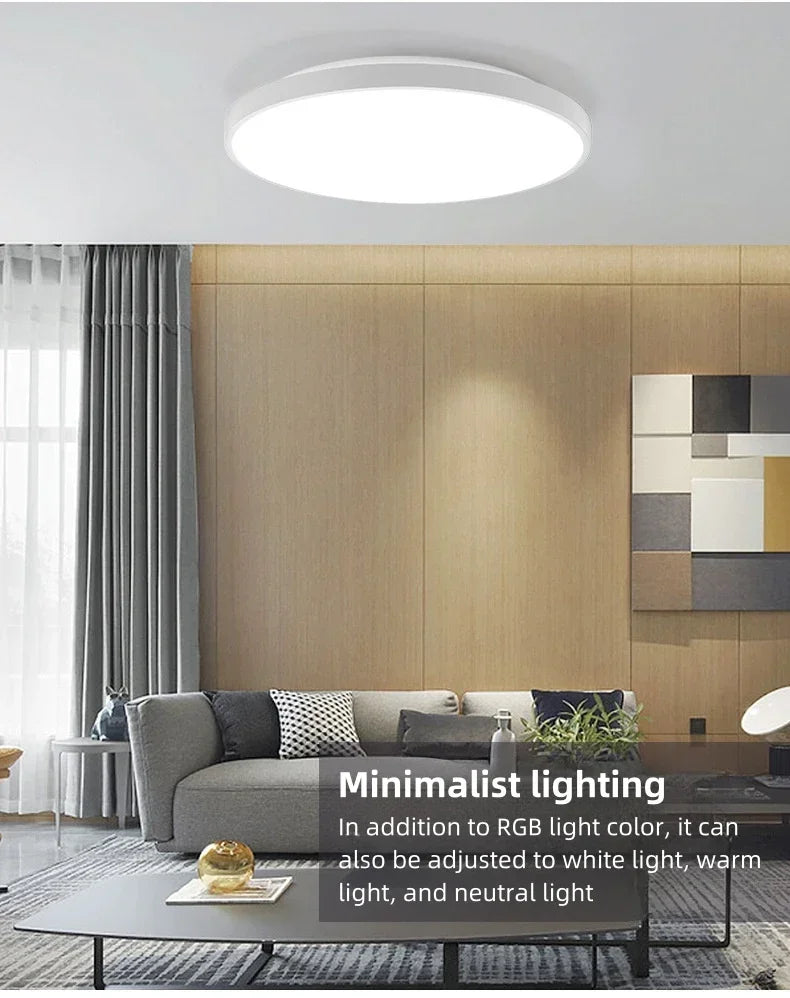 TUYA Intelligent LED Ceiling Light RGB Remote Dimming WiFi Bluetooth Decorative Light Living Room Bedroom Indoor Home Light