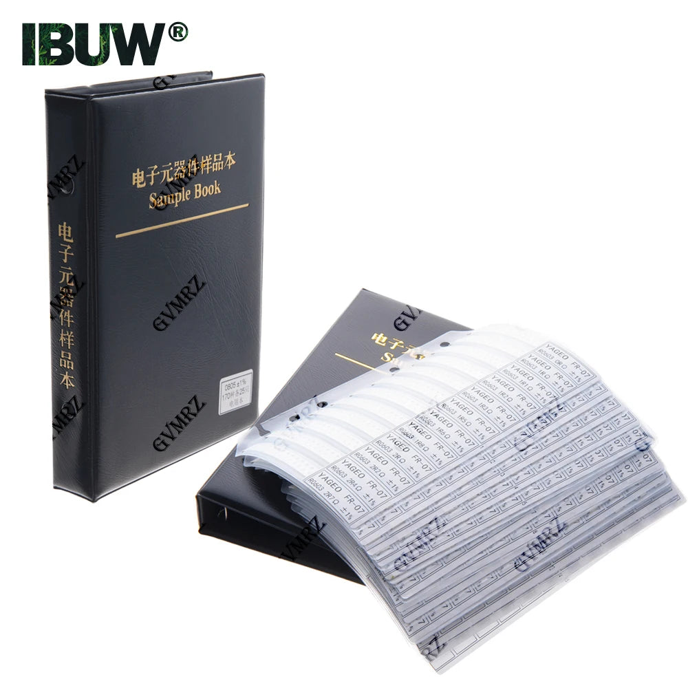 Resistor Kit SMD Book  Resistor Assortment Kit 0201 0402 0603 0805 1206 1% FR-07 170 Values 0R-10M Smd DIY Sample Book