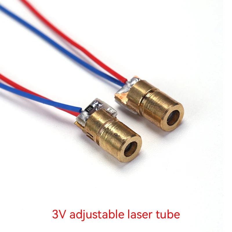 10Pcs/1PC 650nm 5mW Laser Module Head Industrial Class Point/Line/Cross Focusable Glass Lens Adjustable Laser Diode for Industri