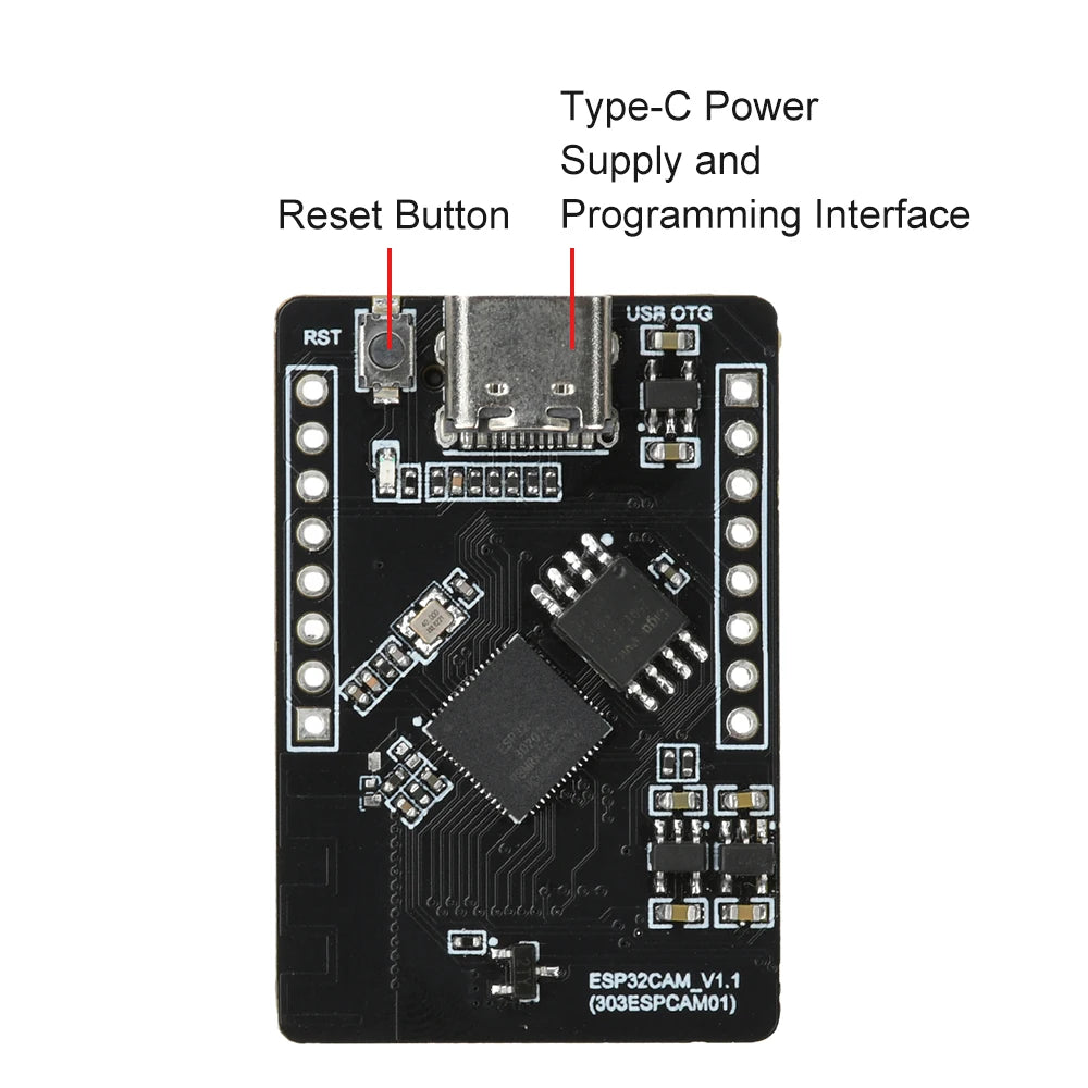 ESP32 S3 CAM WiFi BT Development Board With Visual Recognition Module Paired With OV2640 Camera Type C