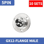 10Sets GX12 Aviation Socket Plug 2 3 4 5 6 7 Pin M16 DF16 Rhombus Flange Male Female Circular Connector Cable Panel Mount Solder