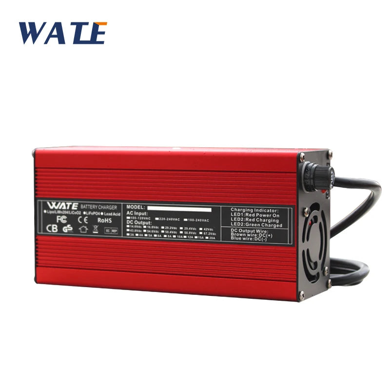 16.8V 20A Lithium Battery Charger For 14.8V 4S 80AH 100AH Li-Ion Lipo Battery Pack Aluminum Case With Fan