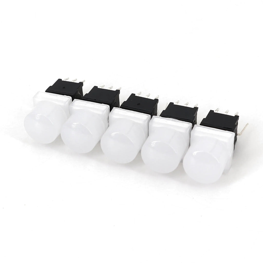 5Pcs Honyone TS6 10mm Round Top Cap 8Pin With LED Momentary Reset DPDT PCB Mini Push Button Tact Switch