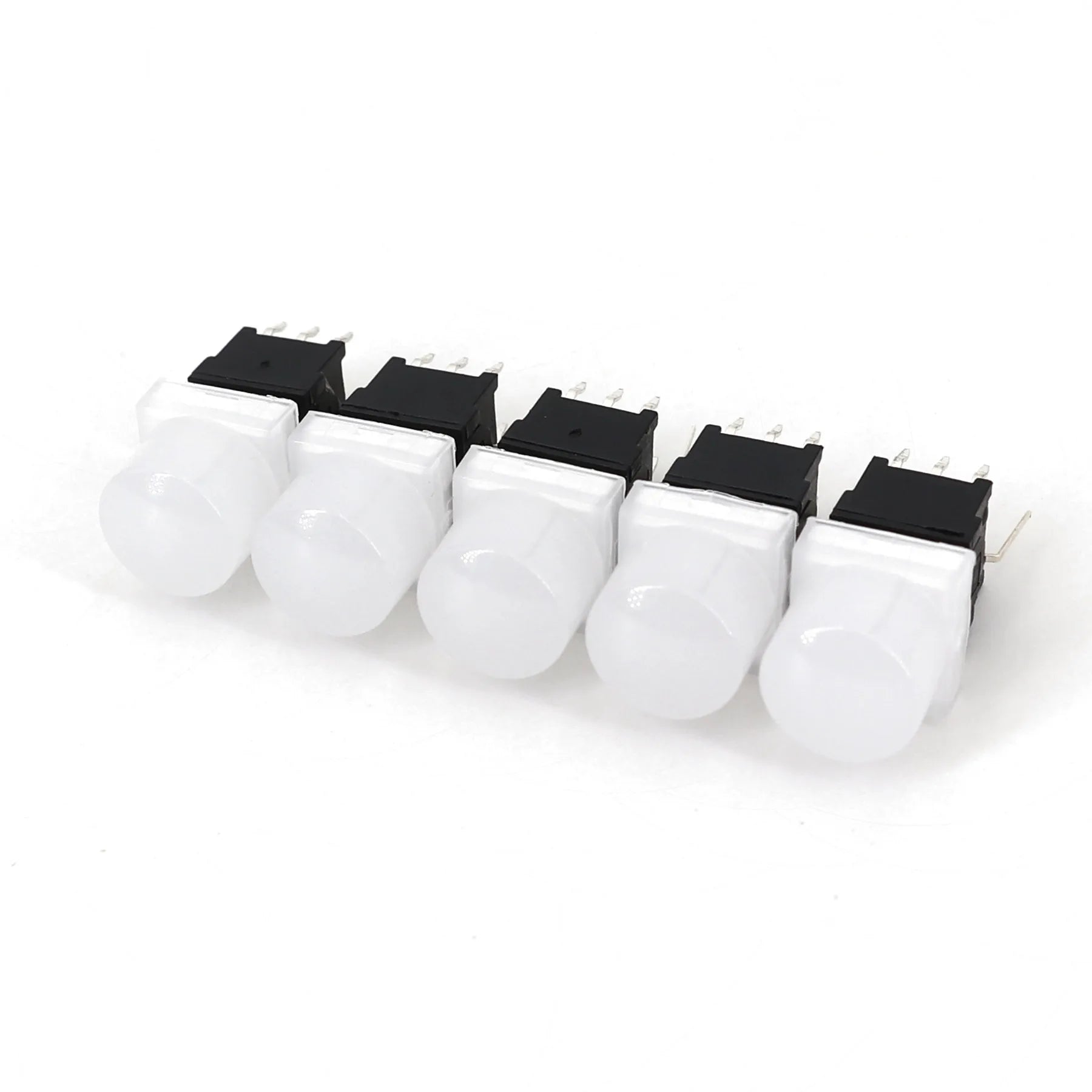 5Pcs Honyone TS6 10mm Round Top Cap 8Pin With LED Momentary Reset DPDT PCB Mini Push Button Tact Switch