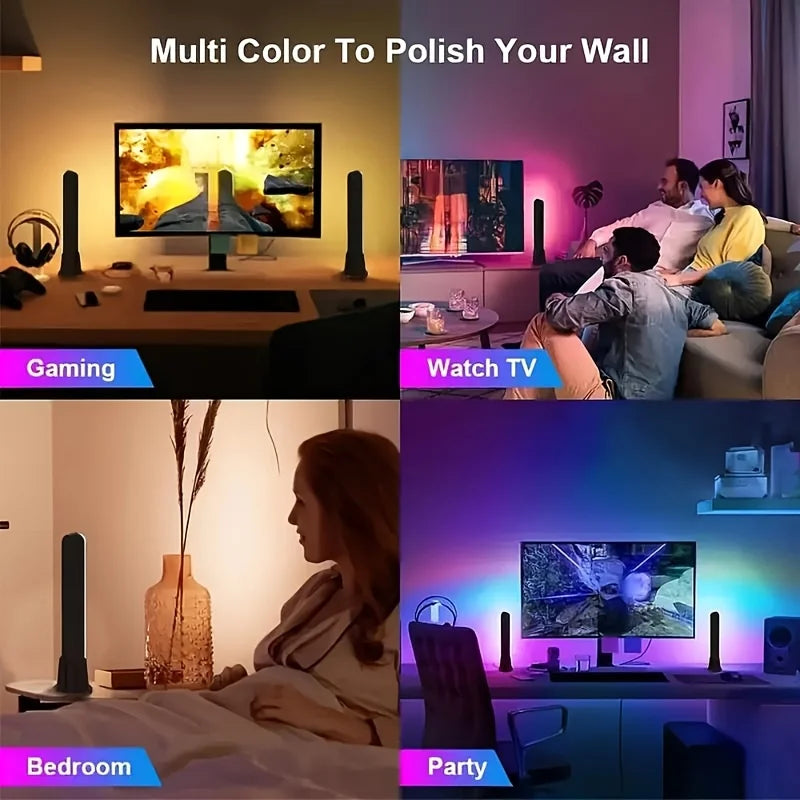1pc Computer Desktop Decorative Light RGB Smart Light Bar Colorful Light USB with Remote Control Suitable for Bedroom Decoration