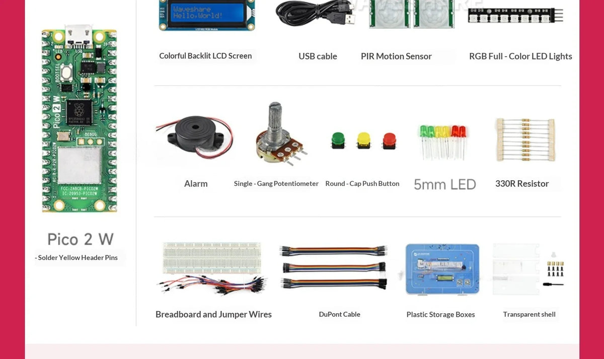 Raspberry Pi Pico 2 W Microcontroller Development Board Dual-core, Dual-architecture Processor Supports Wifi Bluetooth
