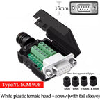 1/3/5PCS DB9 RS232 Connector D-SUB 9 Pin Male Female Plug RS485 Breakout Terminals 21-24 AWG Wire Solderless Connectors