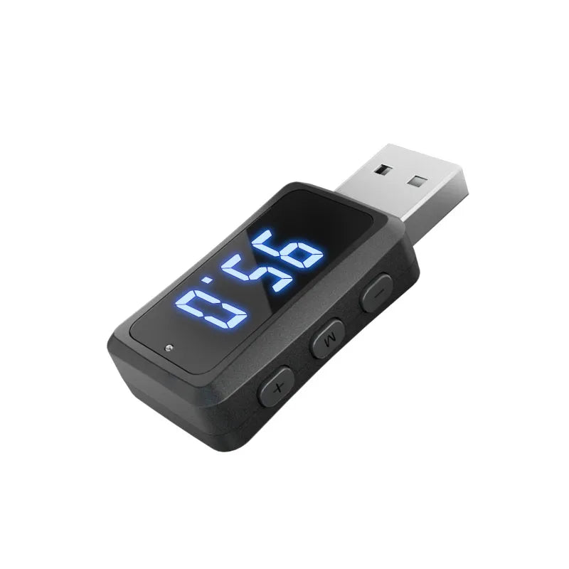 Mini USB Transmitter ReceiverCar Bluetooth 5.3 FM02  with LED Display Handsfree Call Car Kit Auto Wireless Audio For Fm Radio