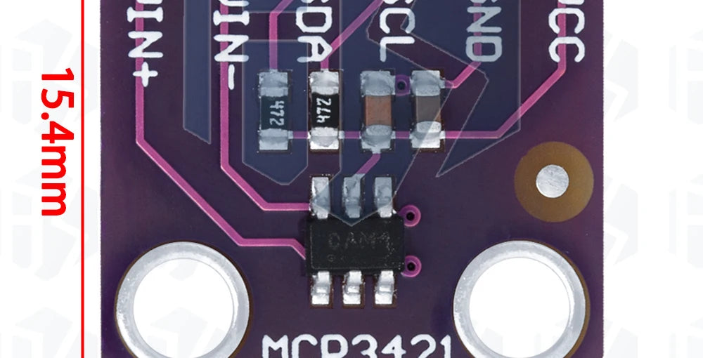 MCP3421 I2C Delta-Sigma ADC Evaluation Module - SOT23-6 Board for PICkit Serial Analyzer (Model: GY-MCP3421)