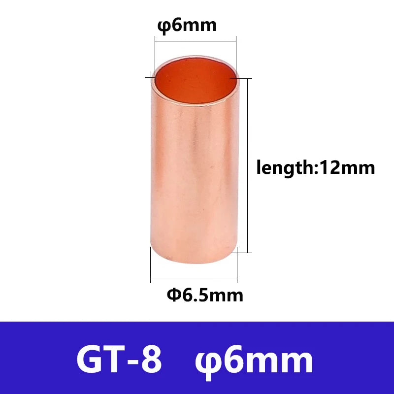 Copper Connecting Pipe GT Small Copper Tube Cable Intermediate Joint Cold Pressed Wire Crimping Terminal Quick Docking Connector