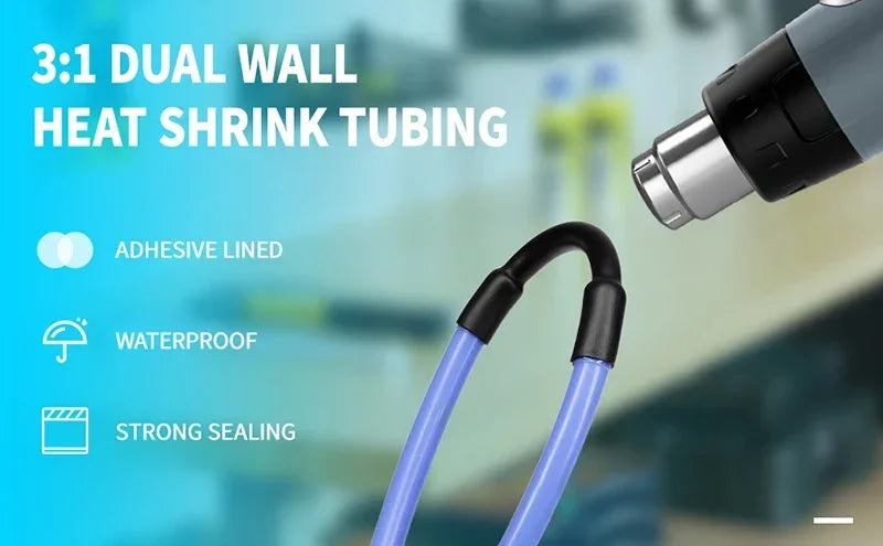 1~10m 3:1 Heat Shrink Tubing With Glue 1.6~ 50mm Transparent Double Wall Adhensive Polyolefin Sleeve Lined Wire Cable Protector