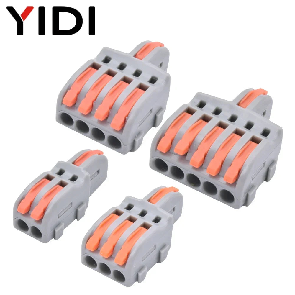 5pcs/lot Splitter Cable Push-in Lever Connection Terminal Block 1 In Multiple Out Combined Compact Quick Splice Wire Connector