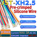 JST XH2.5mm Pre-Crimped Silicone Cable Wire 22AWG Copper Wire High TempErature Resistance Cable Crimp Terminal XHR2.54 Connector