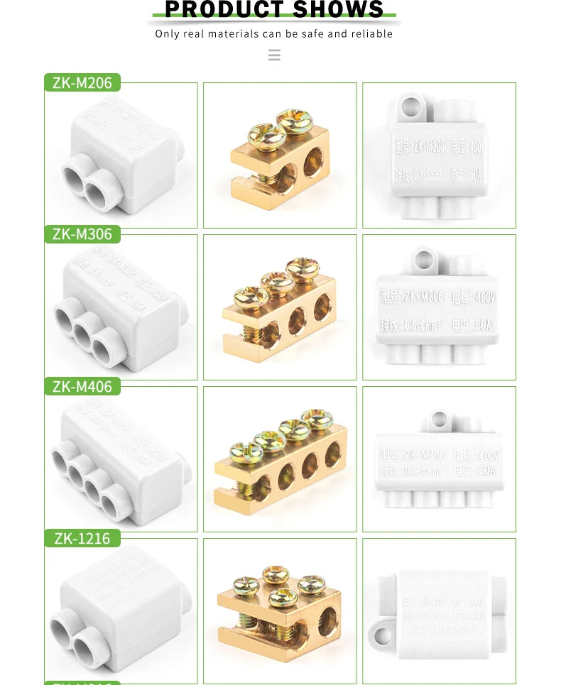 5PCS High Power Sistributor ZK/T Type 60A/80A/100A  without disconnection Quick Wiring Terminal Block Junction box Connector