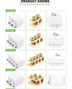 5PCS High Power Sistributor ZK/T Type 60A/80A/100A  without disconnection Quick Wiring Terminal Block Junction box Connector