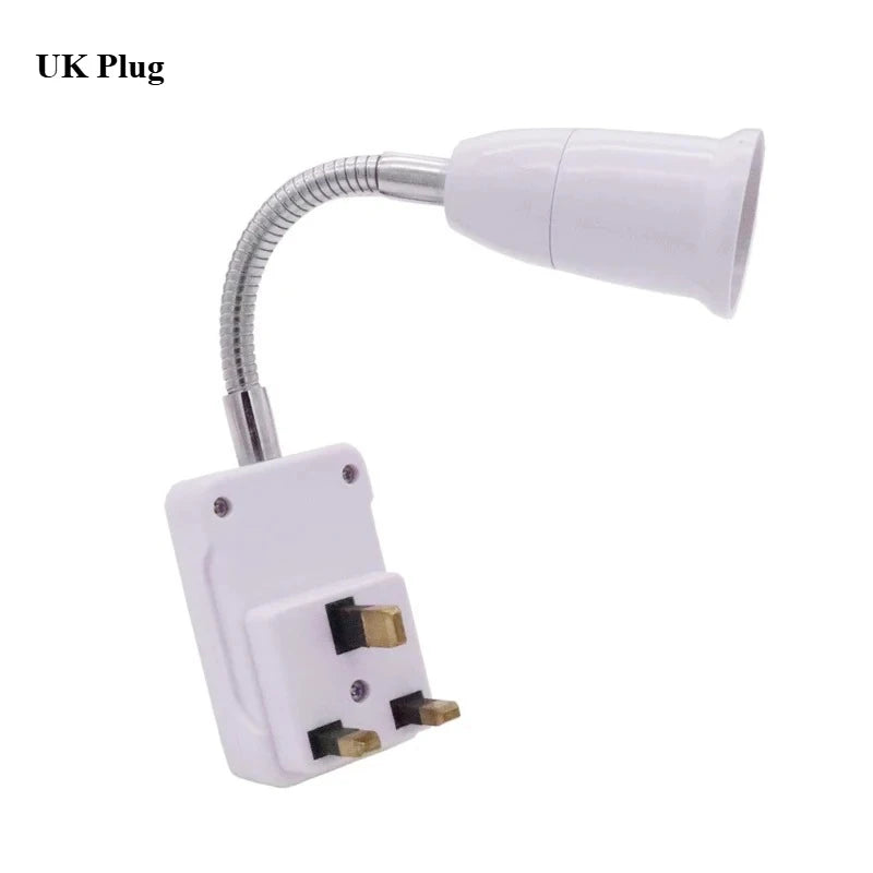 E27 Lamp Base Flexible Bend Mobile Test Light Socket Light Adapter Plug Switch EU US UK Plug Lamp Holder For LED Table Lamp Led