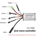 KT Brushless Controller 36V 48V Electric Bike 250W 350W Sine Wave Hall Sensor 15A 17A 6 Mosfet E-bike Scooter Controller Parts