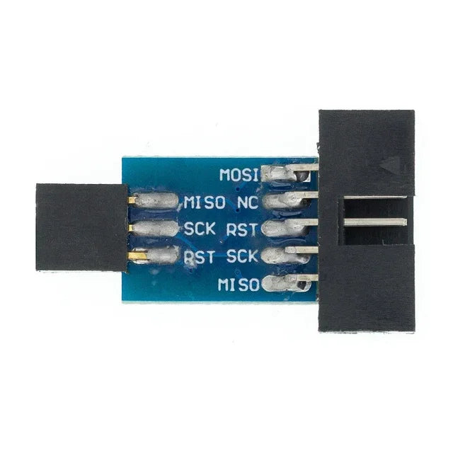 USBASP USBISP AVR Programmer USB ATMEGA8 ATMEGA128 ATtiny/CAN/PWM 10Pin Wire Module DIY + 10Pin To 6 Pin Adapter Board Shell