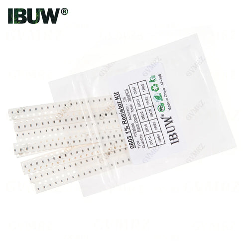 0201 0402 0603 0805 1206 1% 5% SMD Resistor Assorted Kit 1R-1M 10K 100K 1K 100R Resistance Set DIY