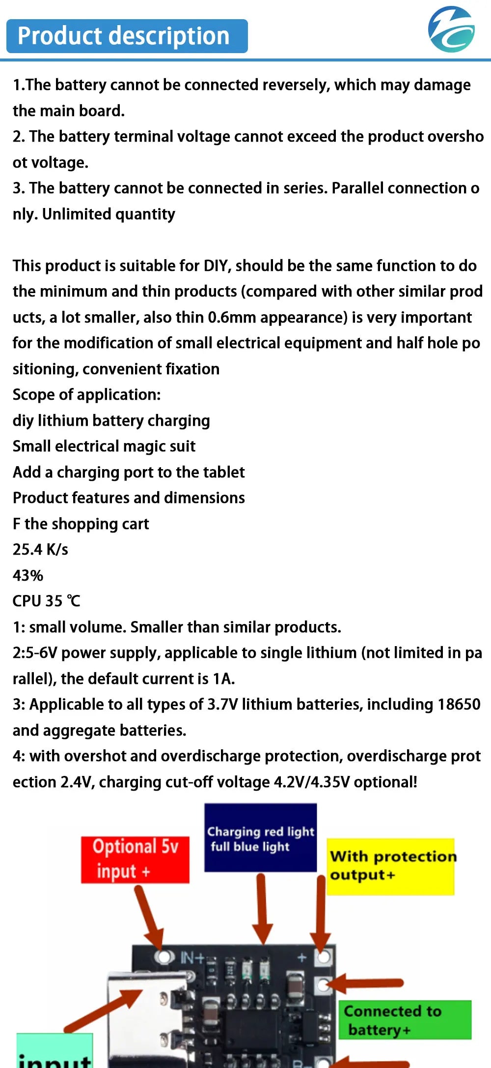 Mini Lithium Battery Charging Module 1A Charging Board TP4056 Module 18650 Charger TYPE-C Interface