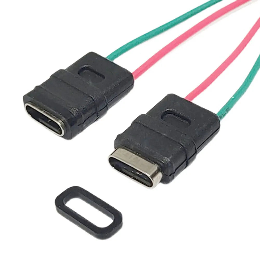 1-5pcs USB Type C Waterproof Connector Type-C With card buckle Female 3A High Current Fast Charging Jack Port USB-C Charger Plug